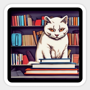 Library Cat Sticker